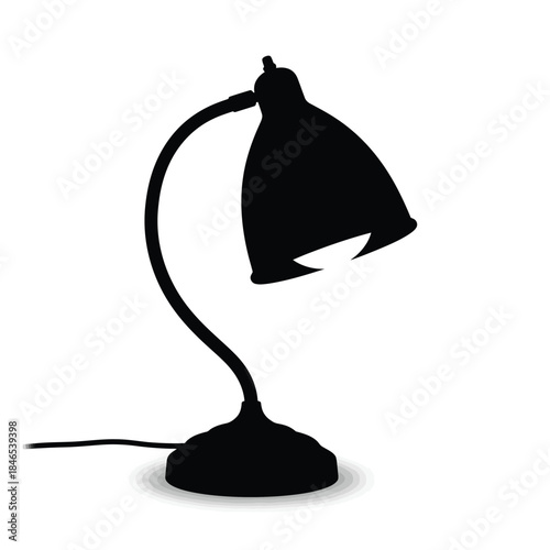 Desk lamp silhouette with transparent background