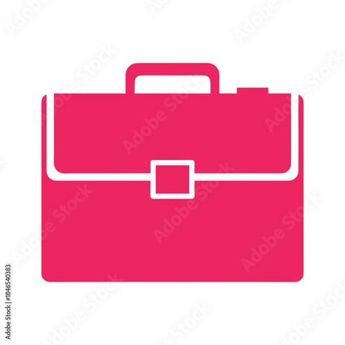 Pink briefcase icon