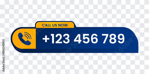 Design Call Us Button And Sign With Phone Number, Transparent Call Now, Transparent Call Us Banner, Call Now Vector with Transparent Background