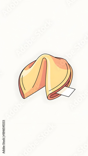 Fortune Cookie with Message Inside Opened.