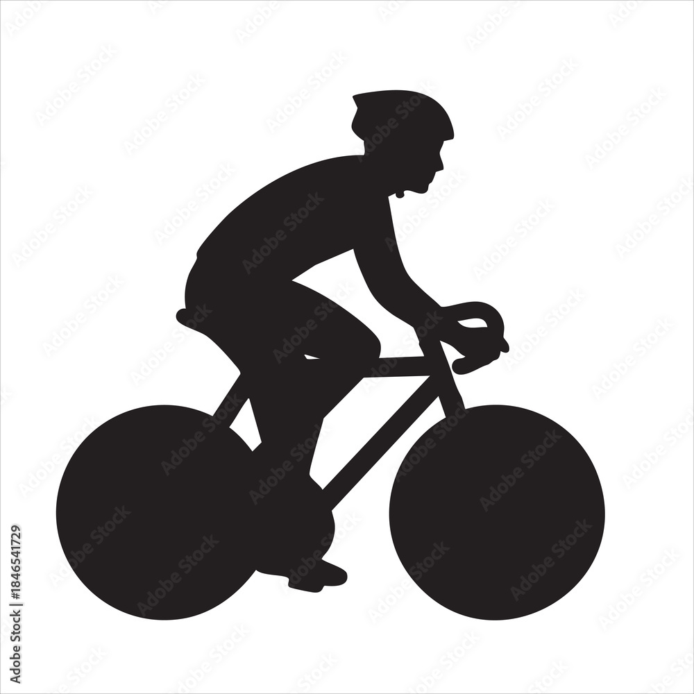 Fototapeta premium silhouette of a man riding bicycle