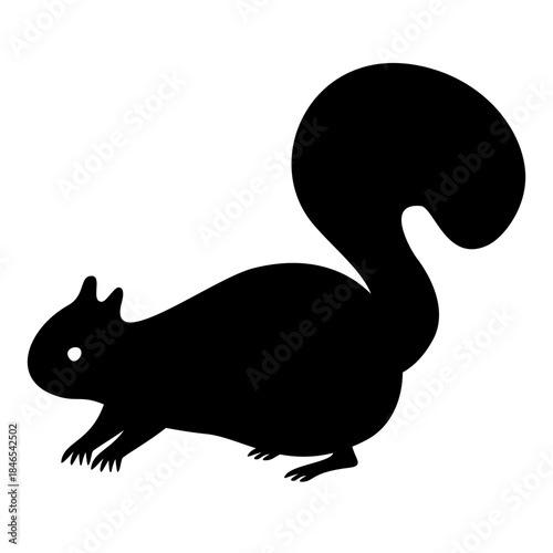 Silhouette Tail Animal Black Squirrel