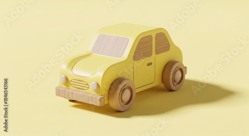 Artistic Latte Coffee Served in a Bright Yellow Cup on a Pastel Background