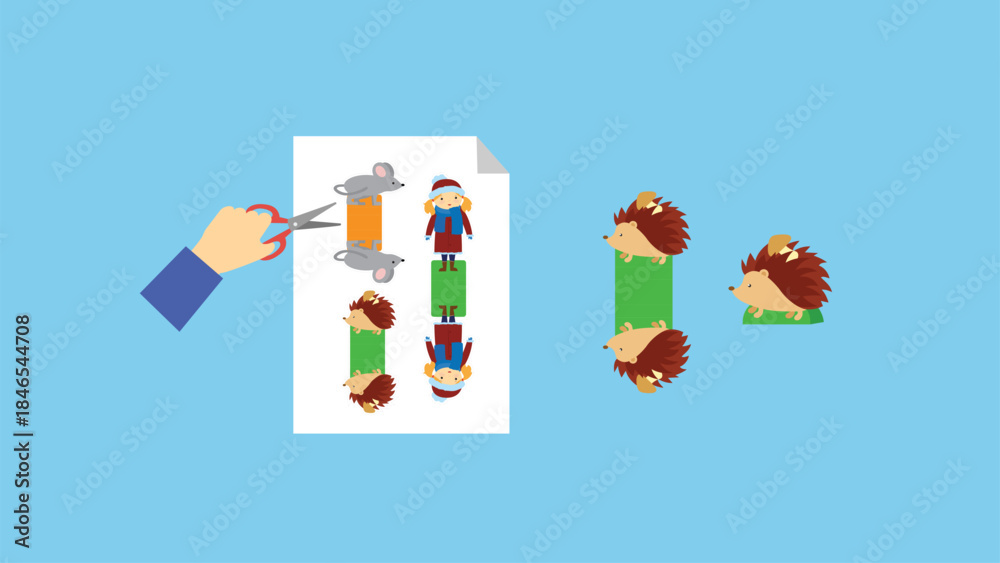 Obraz premium Illustration vector graphic of cartoon hedgehog family. Suitable for use on web apps, mobile apps and print media.