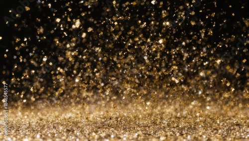 Golden Glitter Explosion - A Dazzling Display of Sparkling Particles.