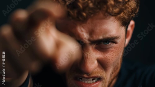 Dramatic close-up portraits intense emotional conflict in indoor settings