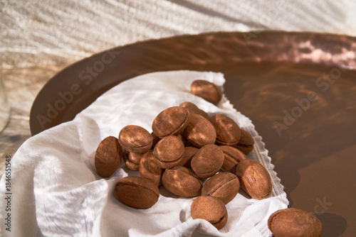 delicious walnut shaped russian nut shortbread sandwich cookies filled with sweet condensed milk or caramel