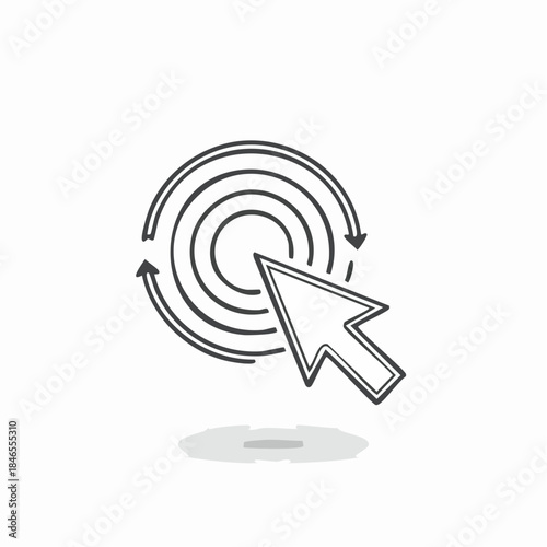 Click to go to website or internet line art icon for apps and websites