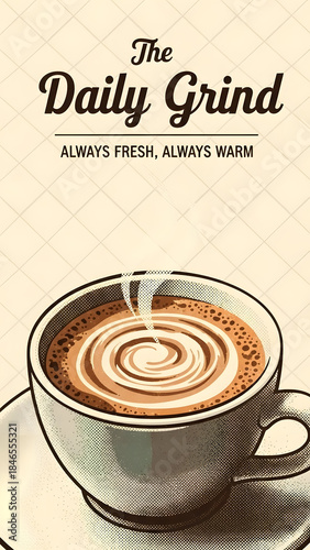 A steaming hot cup of coffee.