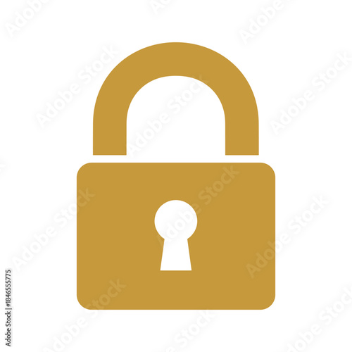 Open padlock icon in gold color