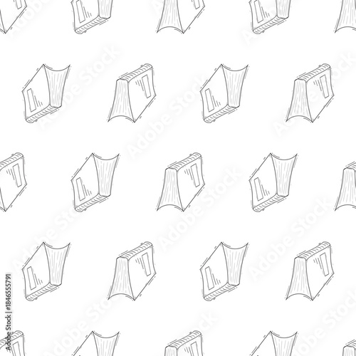 Hand drawn book seamless pattern background