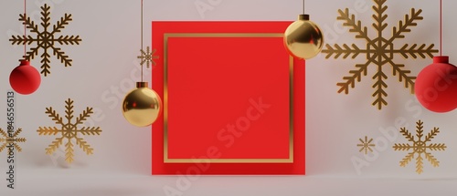 Bilde på lerret 3d illustration rendering scene abstract background for merry xmas holiday decor