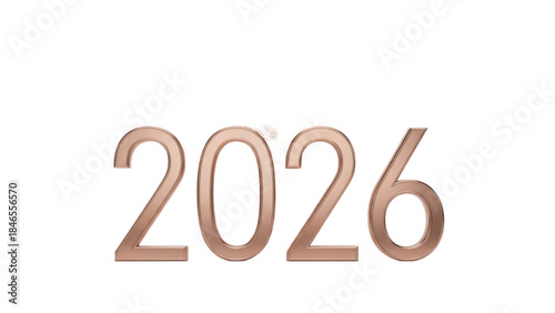 Isolated year 2026 symbol, calendar date anticipation, future design element, modern design concept