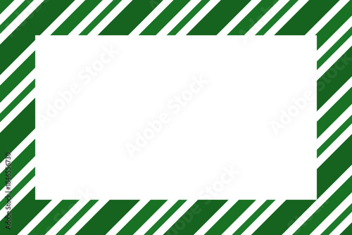 Candy cane christmas frame with blank space. Christmas border frame. Merry Christmas Candy cane rectangle frame card elements decoration. New Year picture frame ribbon with red, white or green stripes