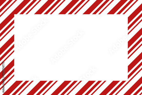 Candy cane christmas frame with blank space. Christmas border frame. Merry Christmas Candy cane rectangle frame card elements decoration. New Year picture frame ribbon with red, white or green stripes
