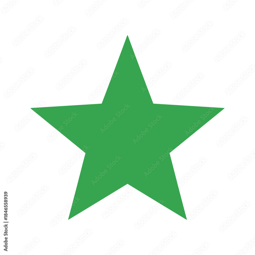 Obraz premium Green star icon on white background