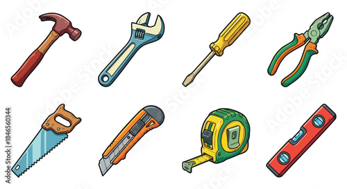 set of hand tools isolated