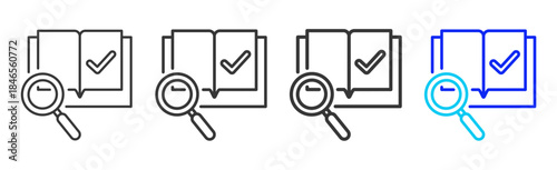 content discovery Icon Set Collection in Creative Outline Style for Technology Platforms Featuring Multiple Thickness Variations Suitable for Education Apps Digital Systems