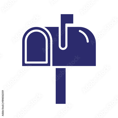 Mailbox icon in dark blue