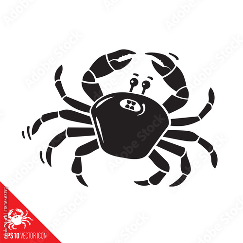 Crab fearfully running away vector cartoon