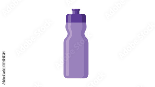 Vibrant purple water bottle on white background featuring minimalist design