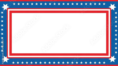 Stunning patriotic border design featuring vibrant red white and blue stars perfect for announcements or celebrations