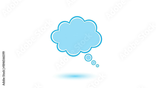 Clean light blue thought bubble icon perfect for messaging ideas and communication concept design elements