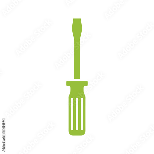 Green screwdriver icon on white background