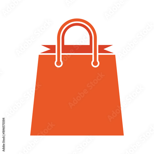 Orange shopping bag icon