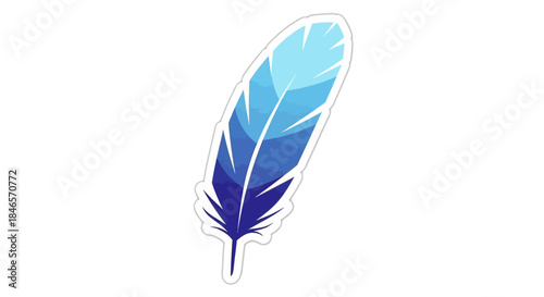 Stylized blue feather design, a symbol of lightness and artistic expression for creative projects
