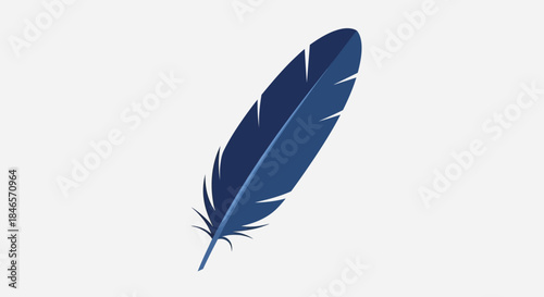 Stylized feathered quill with subtle shadows against minimalist background illustration