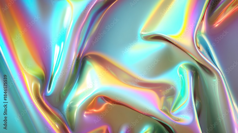 Fototapeta premium Abstract iridescent holographic texture