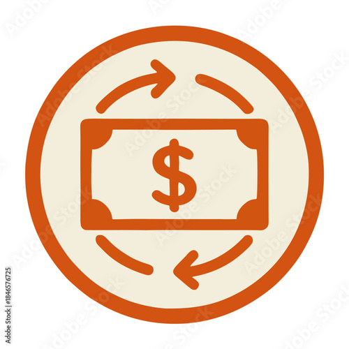Icon "Circular Currency / Voucher" - Local currency or vouchers that can only be circulated within a specific small business ecosystem.