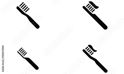 Fork icons set, kitchen and dining utensils, simple black cutlery symbols isolated on white background
