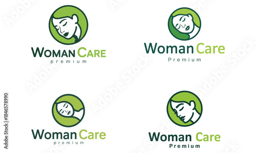 Woman Care Logo Design with Mother and Child Vector

