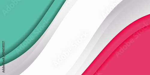 Abstract  Colorful  Gradient  white red green Liquid Banner Template. Modern  background design. Dynamic Waves. Fluid shapes composition.  Fit for banners, wallpapers,