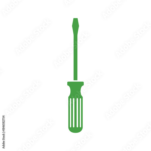 Green screwdriver icon on white background