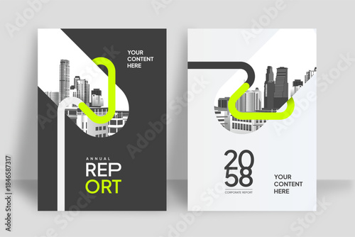 Business Report Cover Template – Yellow Geometric Layout (A4)