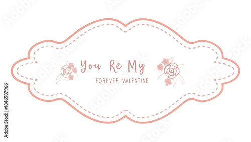 Elegant digital floral frame with pink peonies and soft text for valentine's day or romantic occasions online