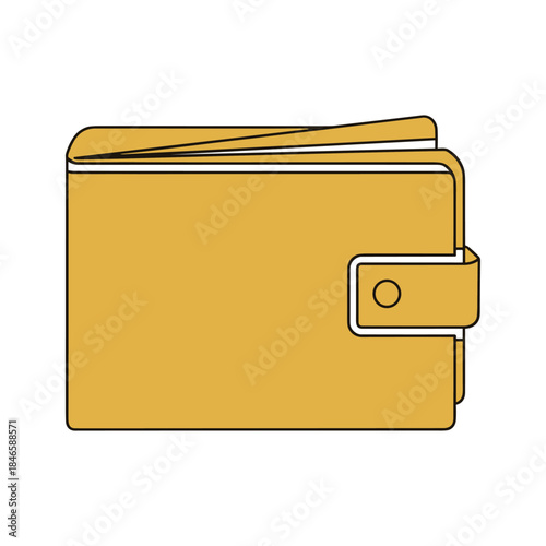 Brown leather wallet with snap closure