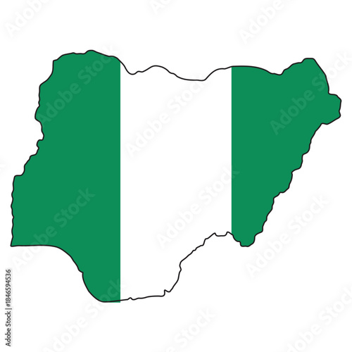 Nigeria Map Silhouette Fill...
