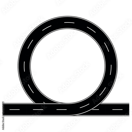 Infinite Road Loop Circle Asphalt Highway Vector Icon