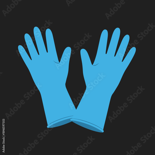 A pair of blue disposable medical gloves for hygiene and protection.