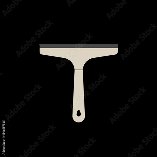 Clean window squeegee tool with handle for cleaning glass surfaces.