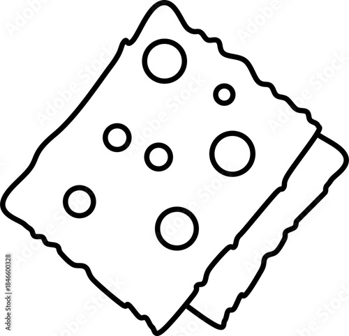 Yellow Swiss Cheese Slice with Holes Icon for Food and Dairy Concept.