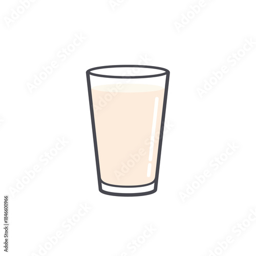 A tall glass filled with a creamy beverage.