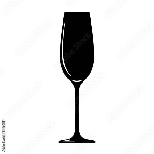 Elegant Silhouette of a Champagne Flute for Celebratory Occasions.