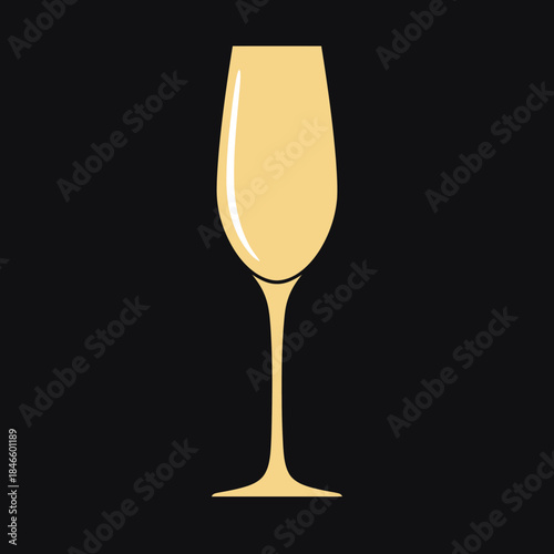Elegant Empty Champagne Flute Glassware for Celebrations and Toasts.