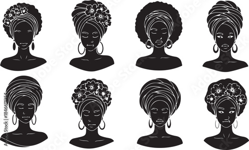 Diverse African American women with stylish hair and jewelry
