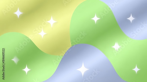 Abstract wave pattern with shimmering stars in pastel colors creating a serene background